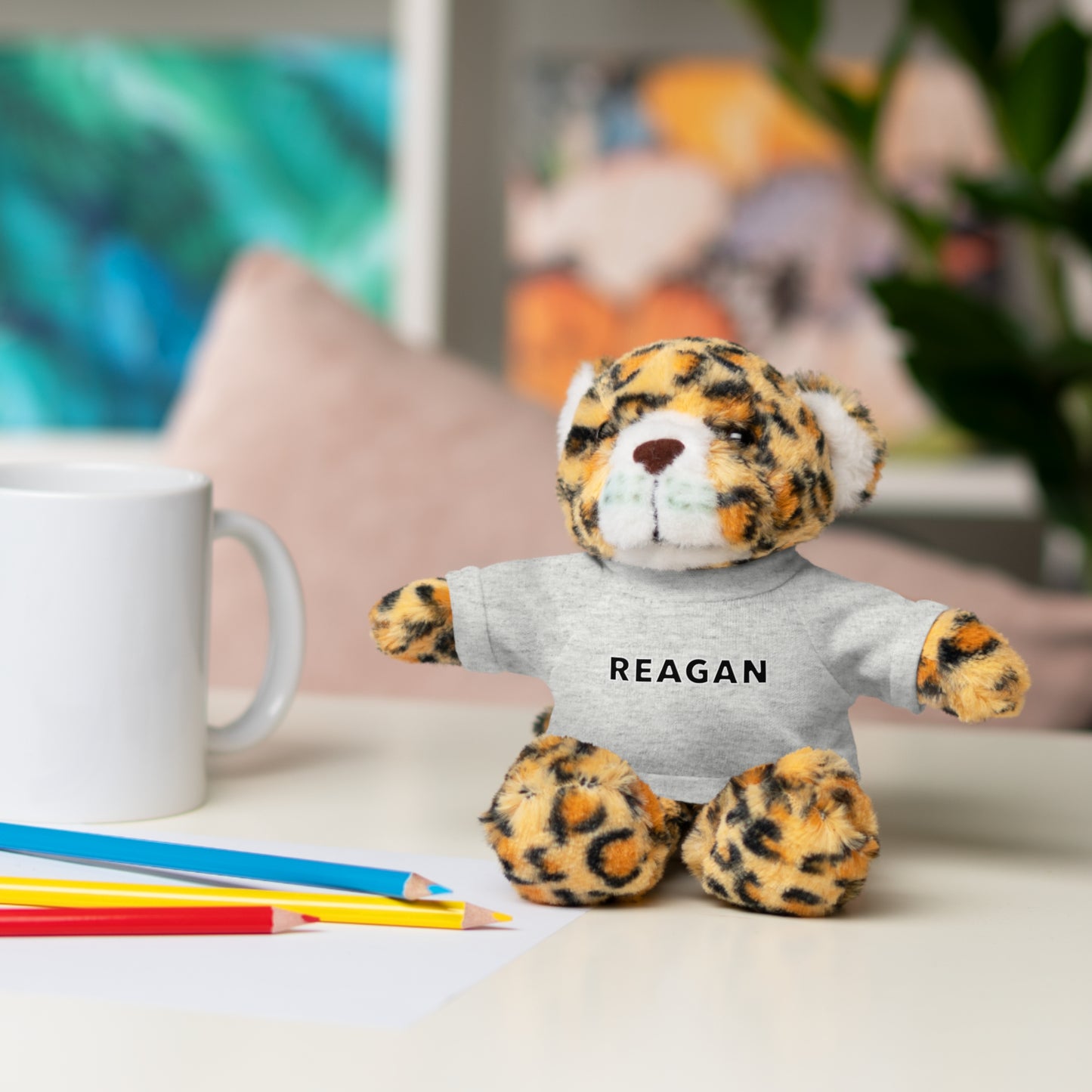 Ronald Reagan Stuffed Bear with Tee - Personalized Plush Toy for Kids