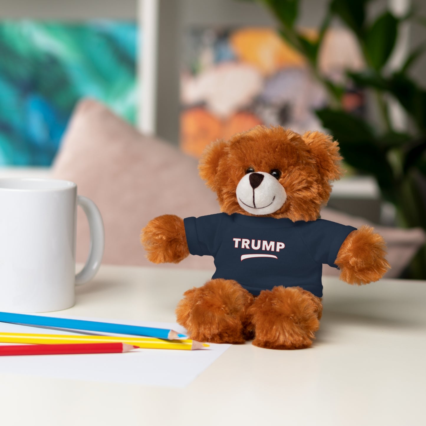 Trump Tee Stuffed Bear – Adorable Plush Toy for Political Enthusiasts