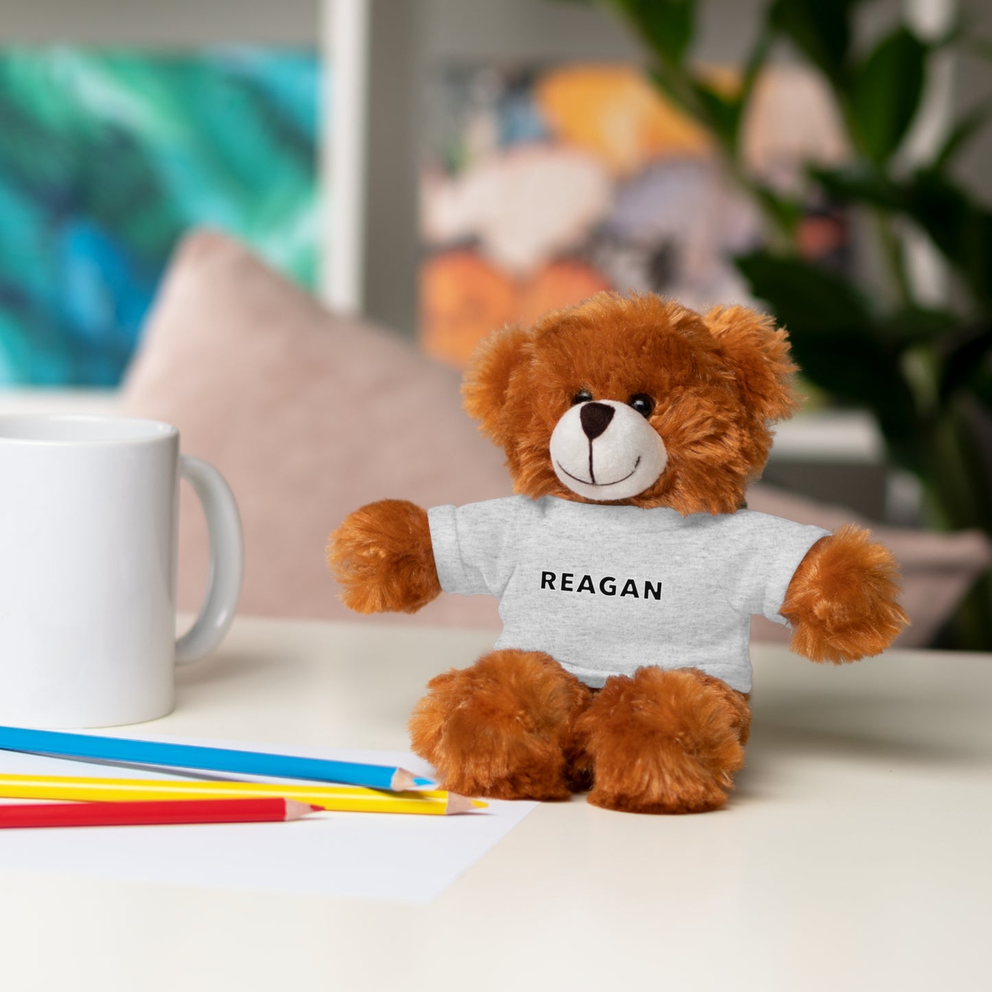 Ronald Reagan Stuffed Bear with Tee - Personalized Plush Toy for Kids